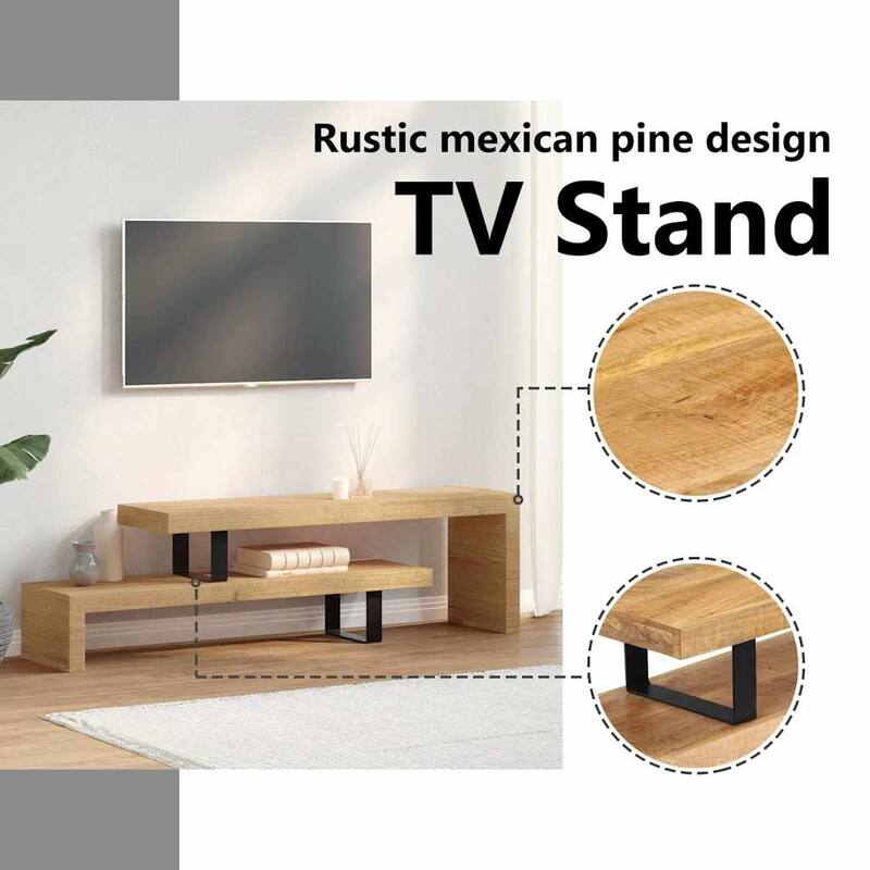 vidaXL TV Stand Solid Mango Wood