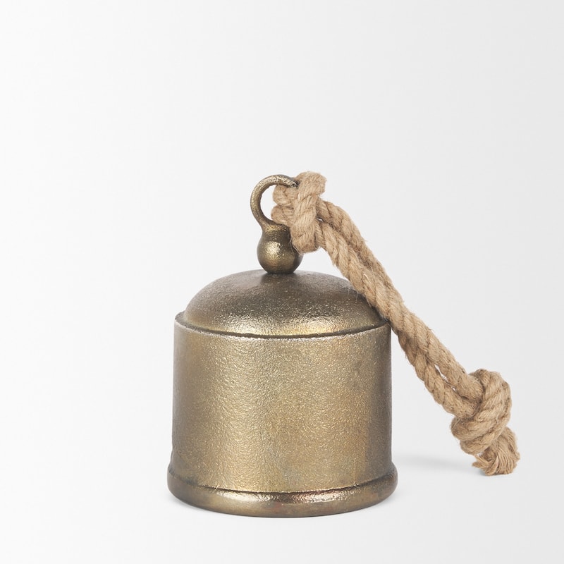 Quincy Medium Gold Metal Decorative Bell Object