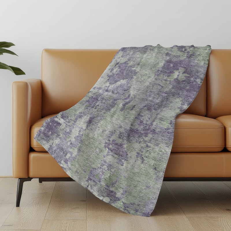 Premium Machine Washable Abstract Modern Sherpa Throw Blanket
