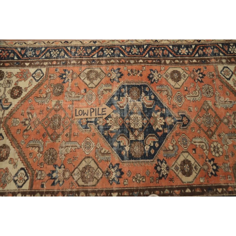 Hand Knotted Oriental 100% Wool Carpet Traditional Geometric Oranges & Rust Hamedan Area Rug - 6' 4'' X 3' 10''