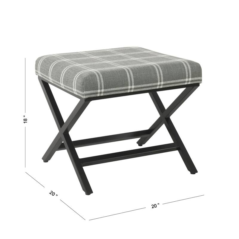 Porch & Den Boucher Modern Metal X-base Square Ottoman