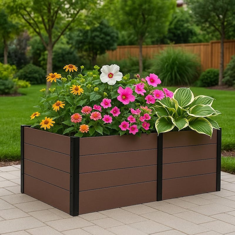 Wood Look Raised Garden Bed, without Bottom