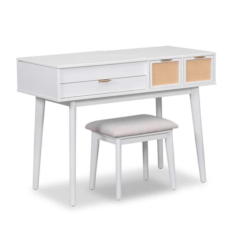 Merax 43.3" Classic Wood Makeup Vanity Set