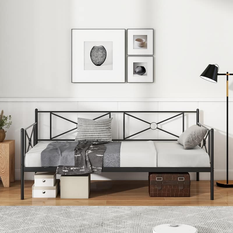 Costway Metal Daybed Frame Twin Size Slat Support Mattress Foundation