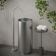 preview thumbnail 8 of 6, Karran Cinox Stainless Steel Round Pedestal Sink