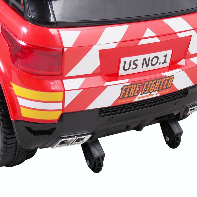 12V Kids Ride-On Police Car with Sirens, Flashing Lights, Remote Control, and Music, Electric Truck for 3-8 Years - Red