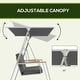preview thumbnail 4 of 6, Outsunny 3-Seat Outdoor Porch Swing with Stand, Heavy duty Patio Swing Chair with Adjustable Canopy, Removable Cushions