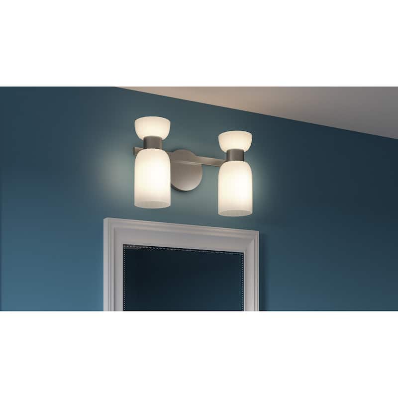 Rembrandt 2-Light Brushed Nickel Vanity Light