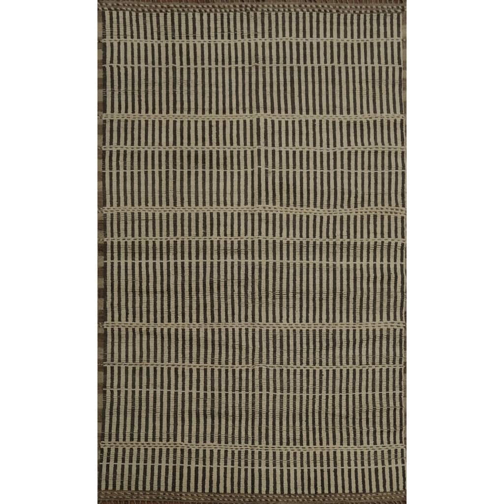 Hand Knotted Oriental 100% Wool Carpet Modern All-Over Beige & Ivories Moroccan Area Rug - 12' 4'' X 8' 10''