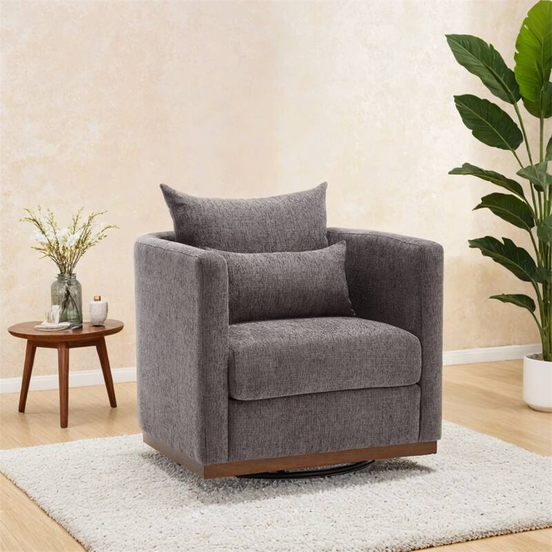 Swivel Barrel Chair,Comfy Round Accent Sofa Chair for Living Room