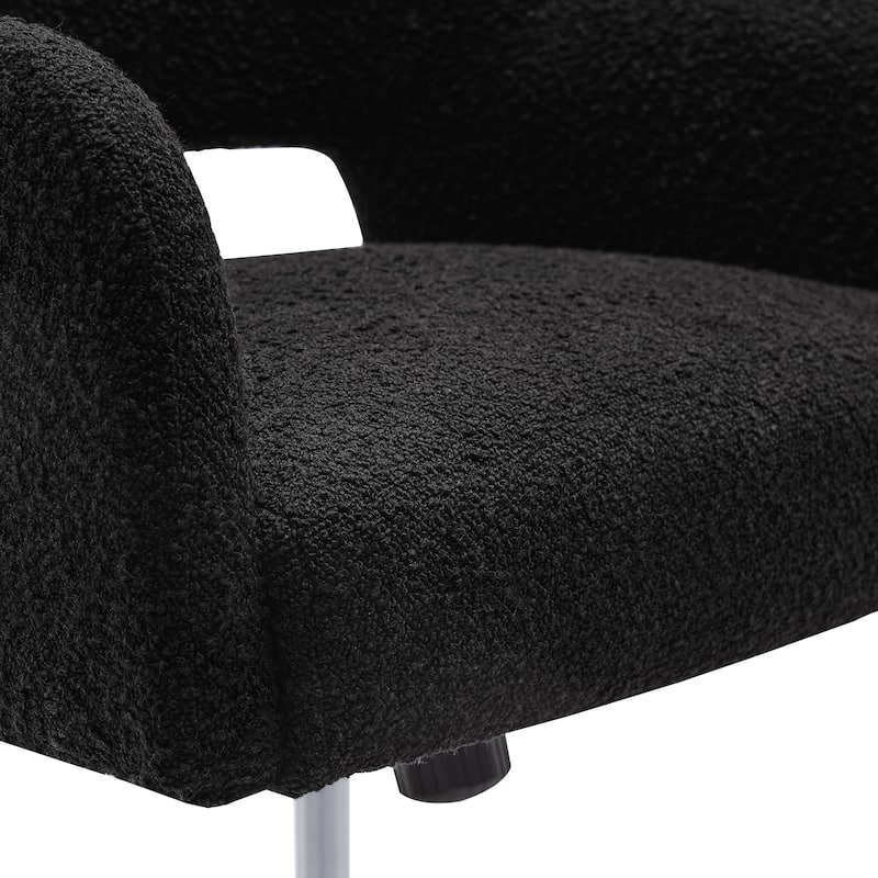 Boucle Upholstered Office/ Desk Chair - Swivel/ Adjustable Height