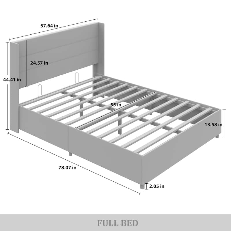 CraftPorch Modern Wingback Platform Lift Up Storage Bed