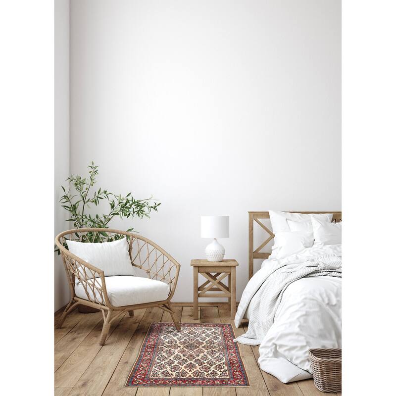 ECARPETGALLERY Hand-knotted Kayseri Cream Wool Rug - 4'5 x 6'9