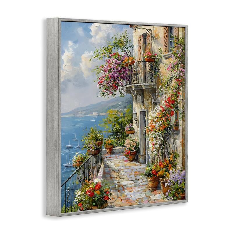 Stupell Botanical Lined Seaside Framed Giclee Art Design By Franklyn Gregory