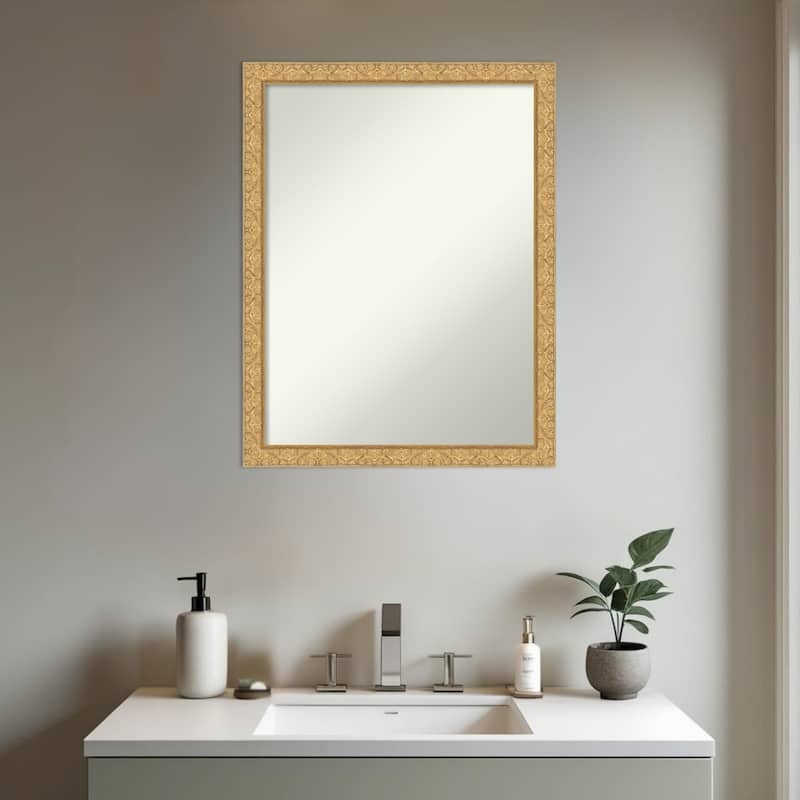 Lila Non-Beveled Wood Framed Bathroom Vanity Wall Mirror