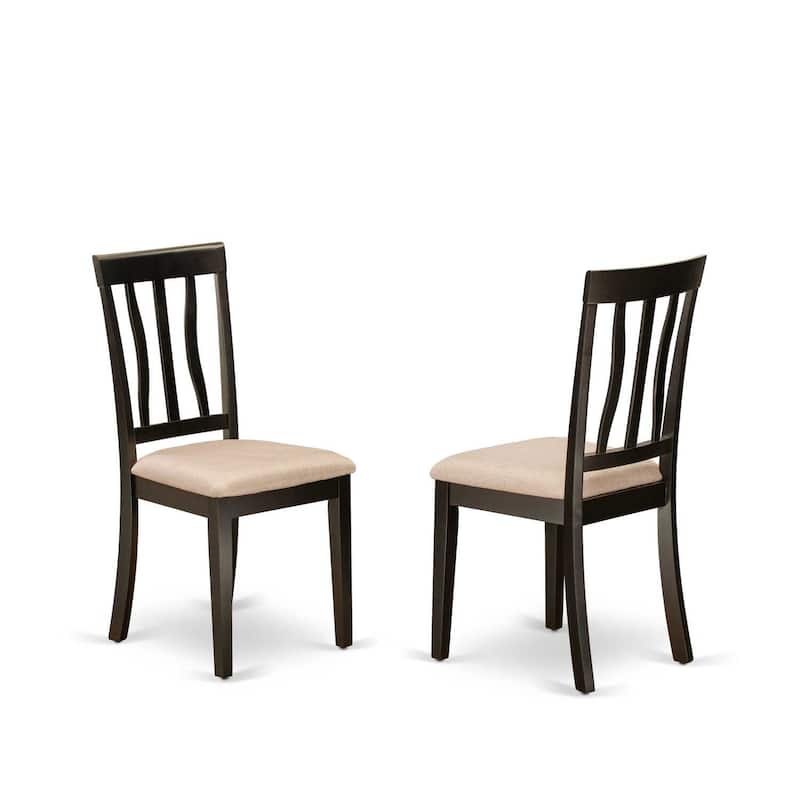Dining Table Set - 54 Inch Kitchen Table with 8 Chairs - Cappuccino Finish