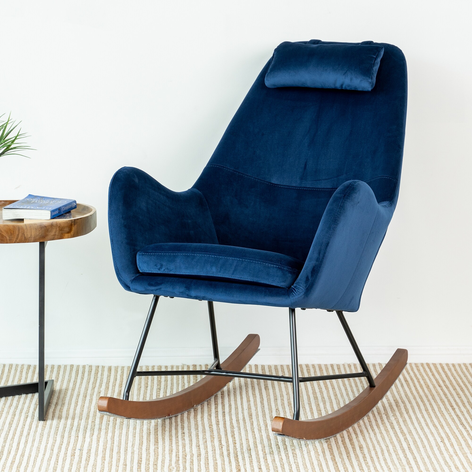 Reynold Mid Century Modern Velvet Rocker Livingroom and Bedroom Chairs