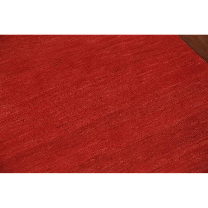 Gabbeh Modern Rug Handmade Oriental Red Wool Carpet - 3'6" x 5'10"