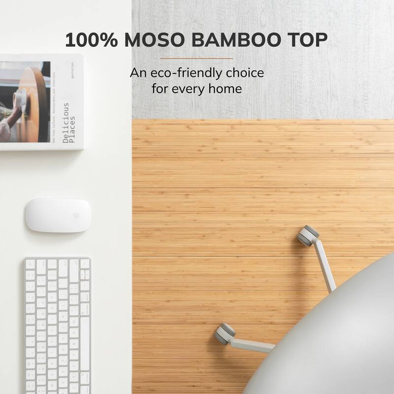 Eco Bamboo Deluxe Rectangular Natural Chair Mat (60 x 48)