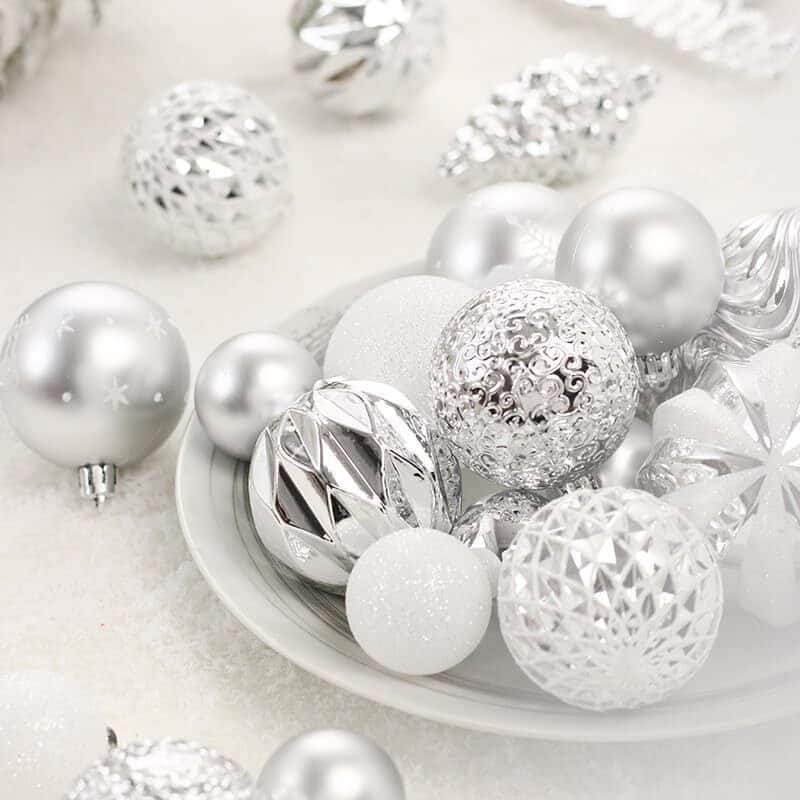 65 Pcs Christmas Decoration Ball Ornaments Set for Holiday Party Wedding - N/A