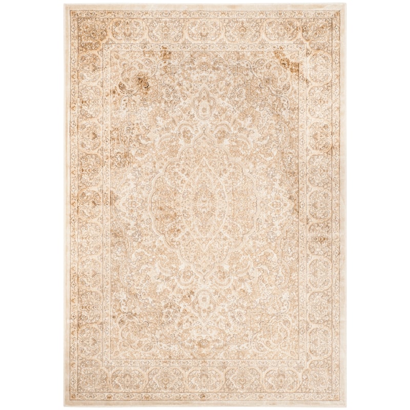 SAFAVIEH Paradise Beatrix Modern Viscose Rug - 4' x 5'7" - Stone/Cream
