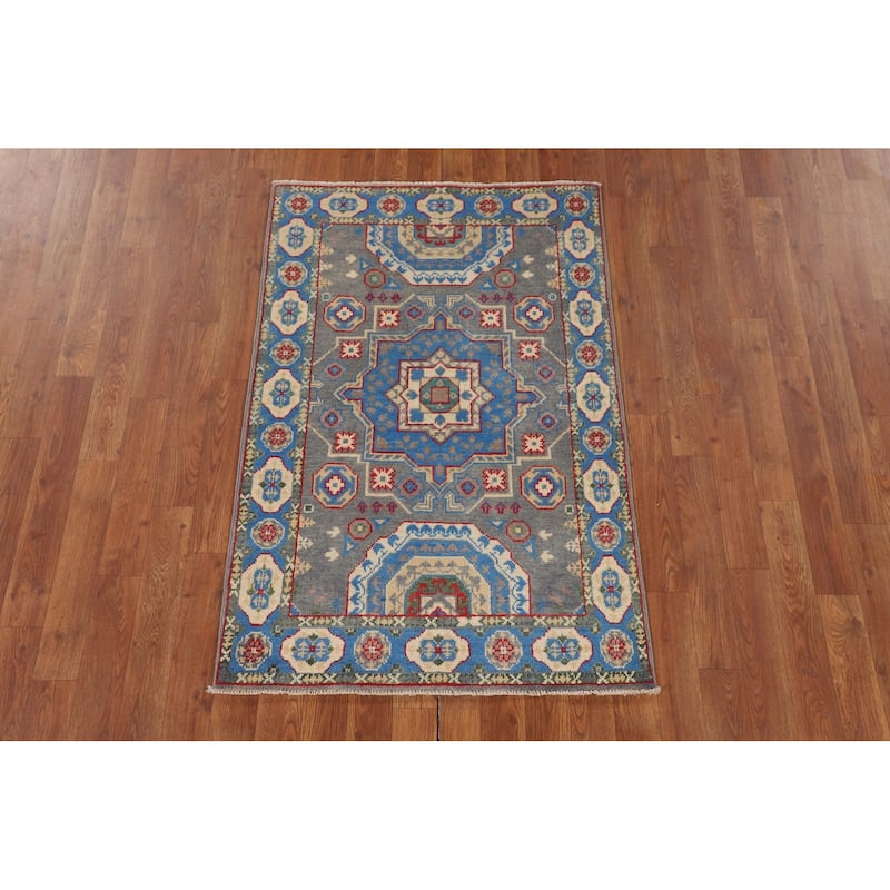 Kazak Accent Rug Handmade Traditional Foyer Wool Carpet - 2'9" x 4'0"