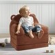 preview thumbnail 8 of 8, Brown Velvet Kids Sofa Chair, Foldable, Soft and Easy to Clean - 44.88” L x 19.69” W x 14.17” H