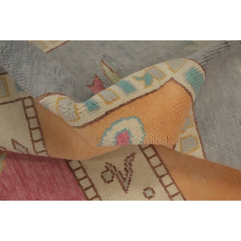 Vegetable Dye Geometric Gabbeh Turkish Large Rug Handmade Wool Carpet - 13' 10'' X 10' 5''