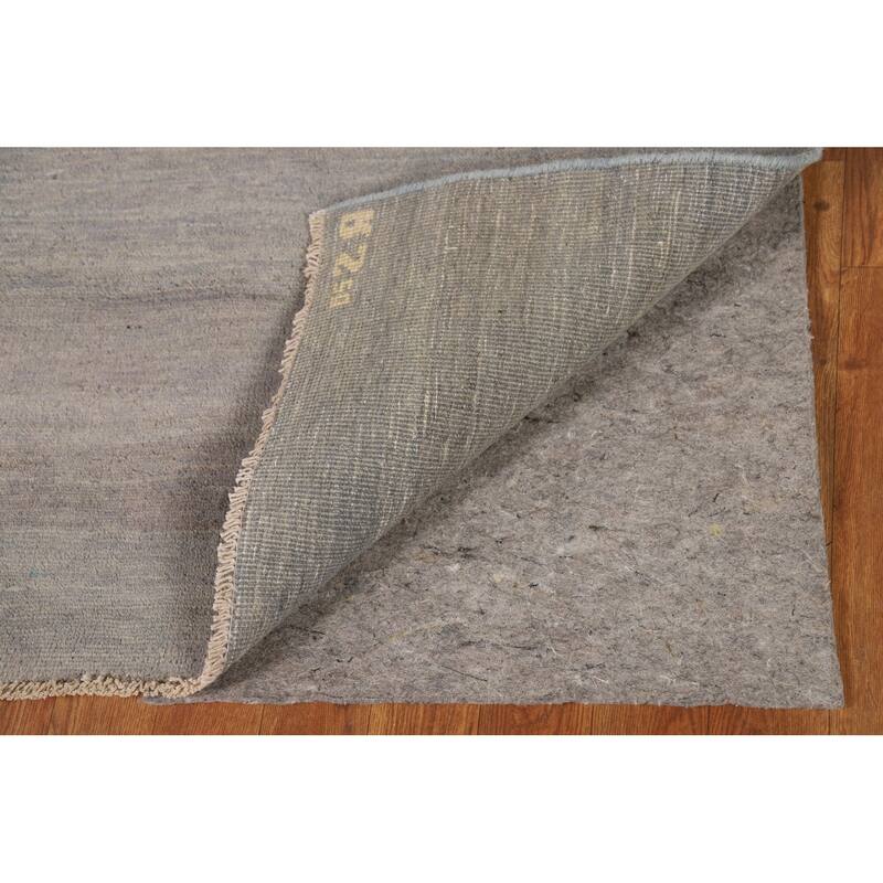 Hand Knotted Oriental 100% Wool Carpet Modern Modern Greys & Charcoal Gabbeh Area Rug - 4' 0'' X 2' 7''