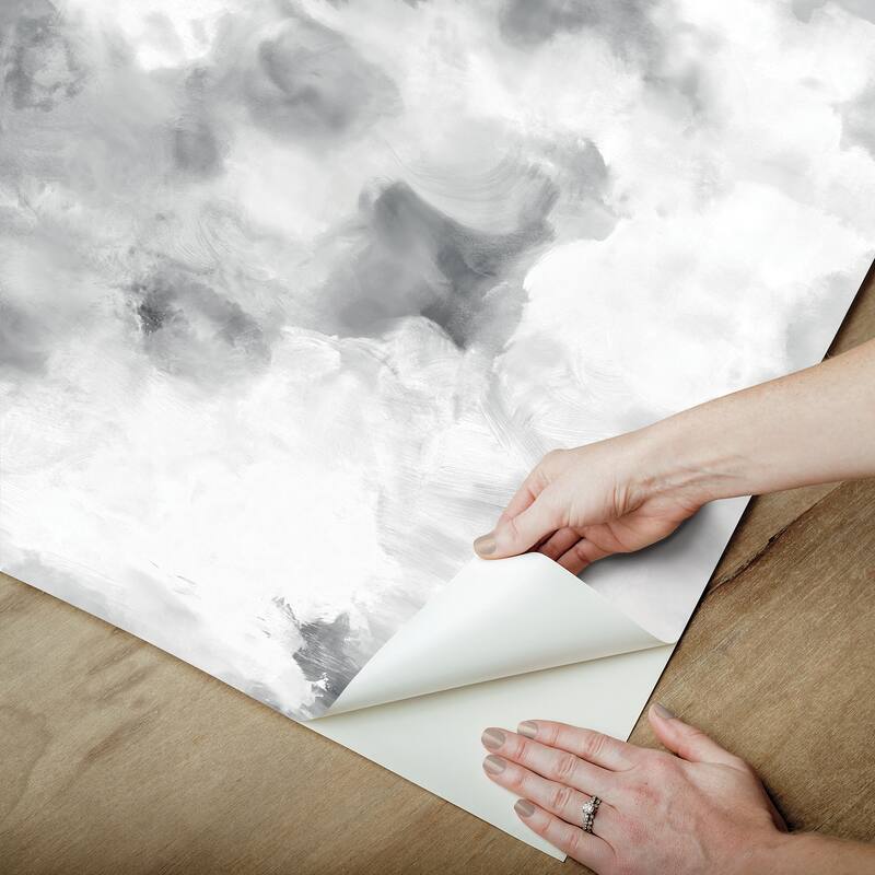 WallPops Scott Living Nimbus Grey Self Adhesive Mural - N/A