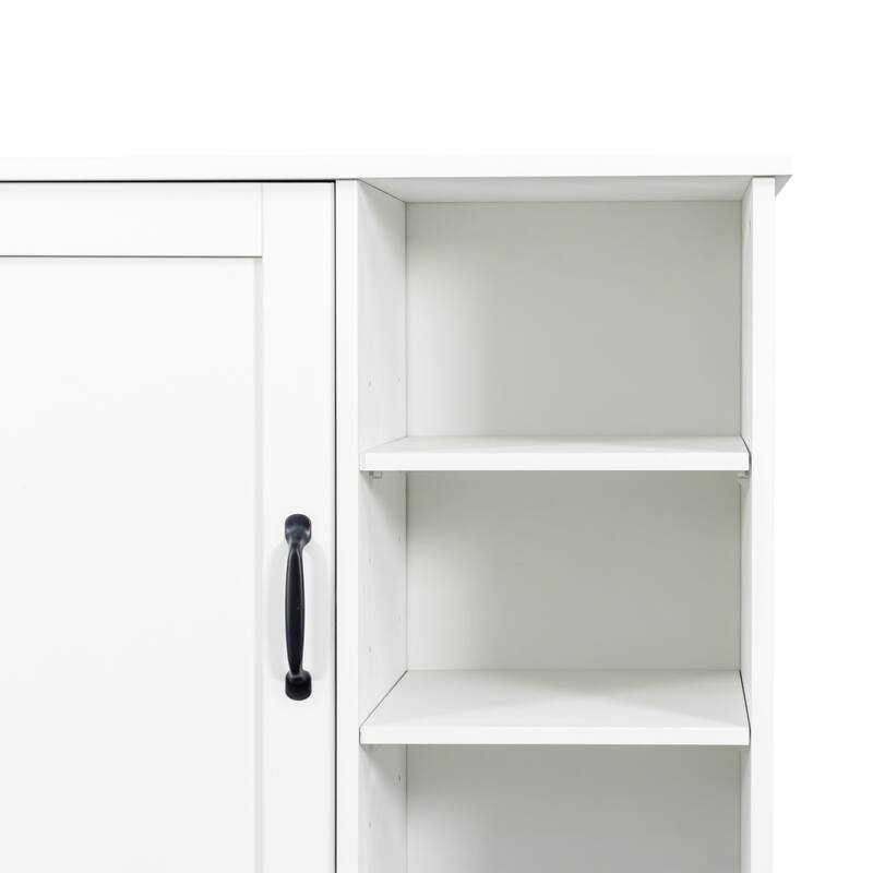 GDFStudio - 63" Freestanding Laundry Storage Cabinet with Tilt-Out Hampers, 4 Layer Open & Adjustable Shelving - Open shelf