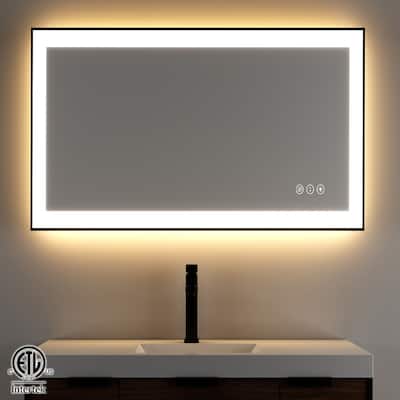 Rectangular LED Light Anti-Fog Vanity Mirror with Backlit, Front Light - 40 in. W x 32 in. H