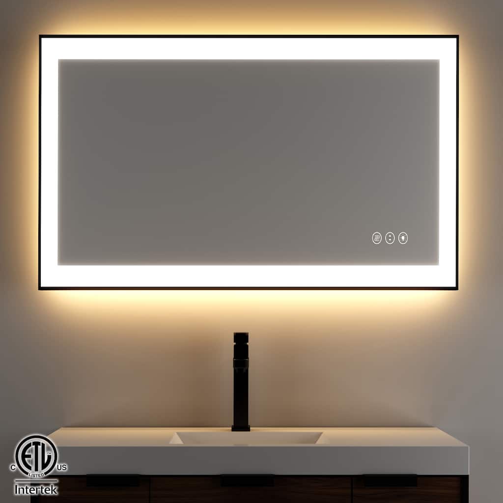 Rectangular LED Light Anti-Fog Vanity Mirror with Backlit, Front Light - 40 in. W x 32 in. H