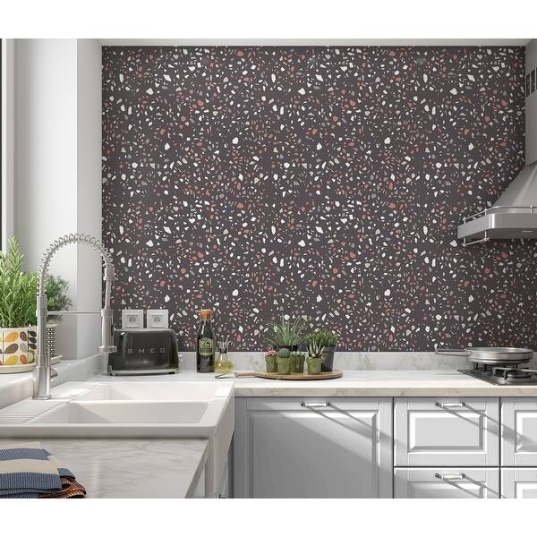 Shop Veneziana Dark Gray Peel And Stick Wallpaper By Kavka Designs