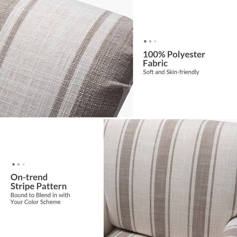 Seip Transitional Striped Arm Chair with Spindle Wood Legs Set of 2 by HULALA HOME