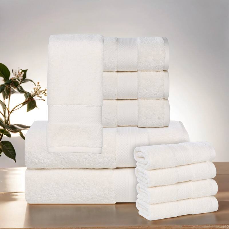 Blue Nile Mills Rio Turkish Cotton 10 Piece Towel Set - Ivory