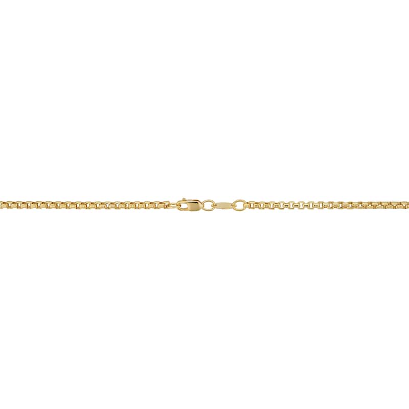 14k Yellow Gold Filled 2.5 mm Round Box Link Chain Necklace for Men and Women (16, 18, 20, 22, 24 or 30 inch)