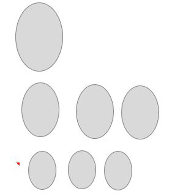 Elements Set of 7 Oval Wall Mirrors