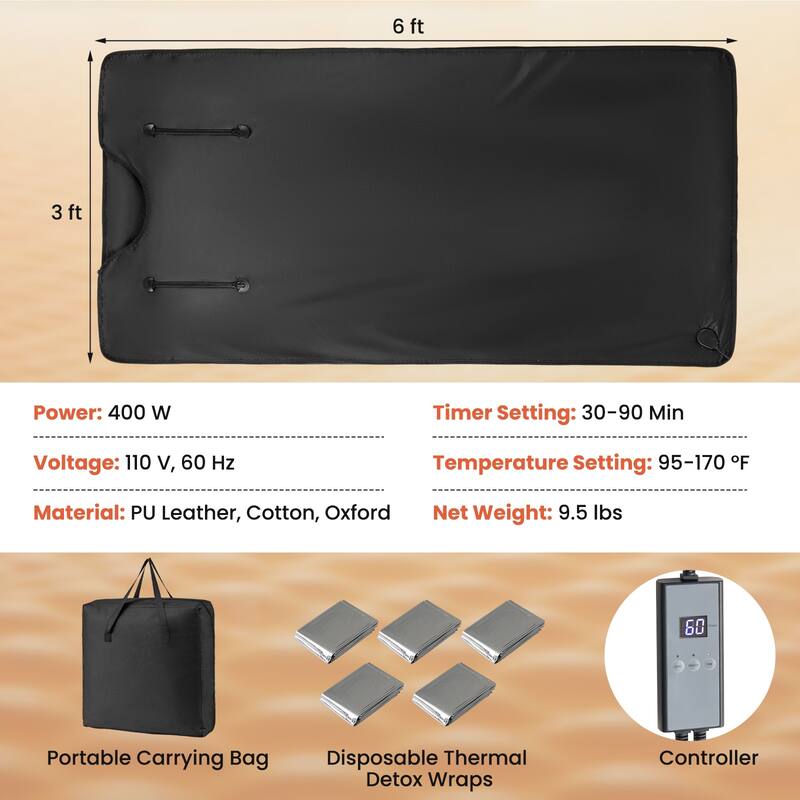 Gymax Infrared Sauna Blanket Portable Full-Body Personal Sauna for