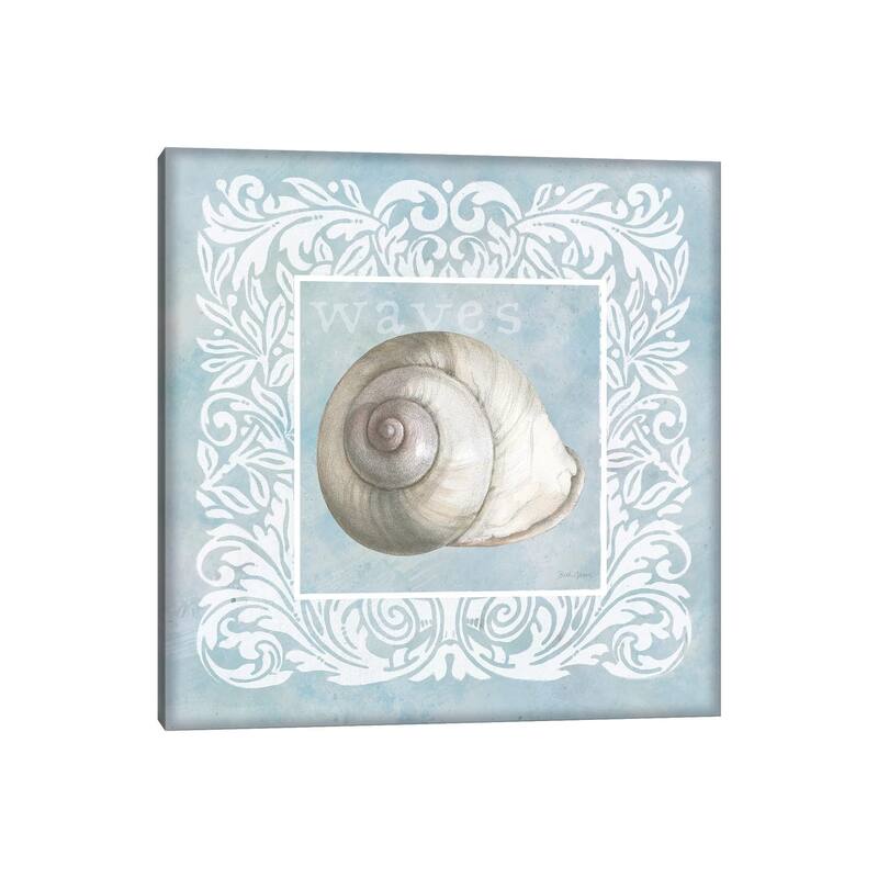 iCanvas "Sandy Shells Blue on Blue Snail" by Beth Grove Canvas Print