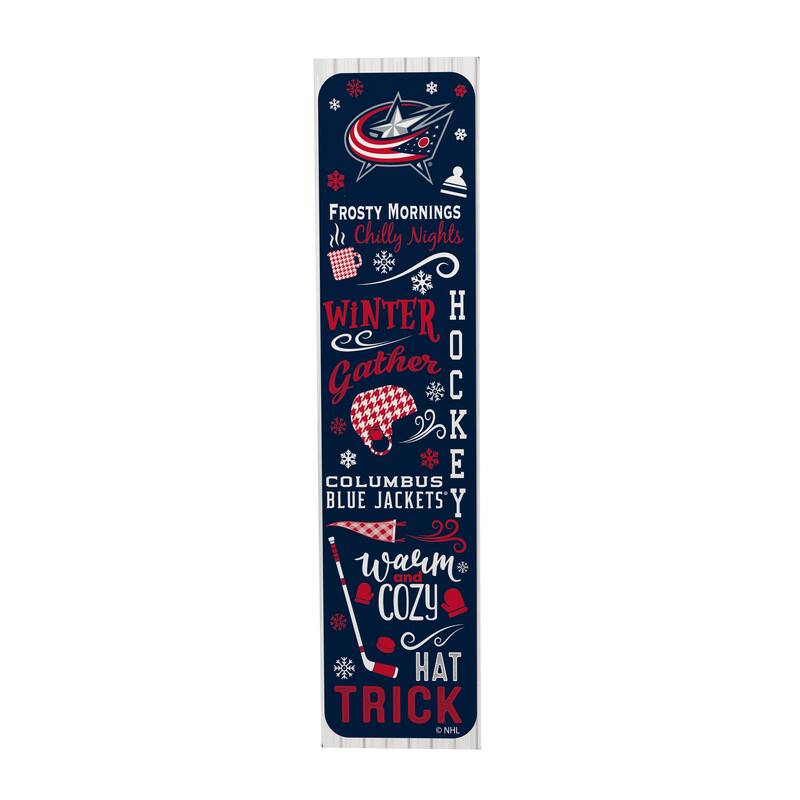 47" Double Sided Seasonal Porch Leaner, Columbus Blue Jackets - 47" x 11.25"
