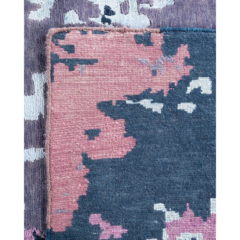Modern One-of-a-Kind Hand-Knotted Area Rug - Gray, 8' 10" x 12' 0" - 8' 10" x 12' 0"