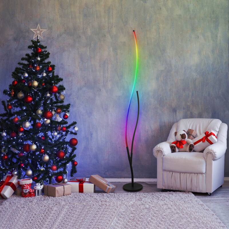 LED RGB Ripple Floor Lamp - 56x12in