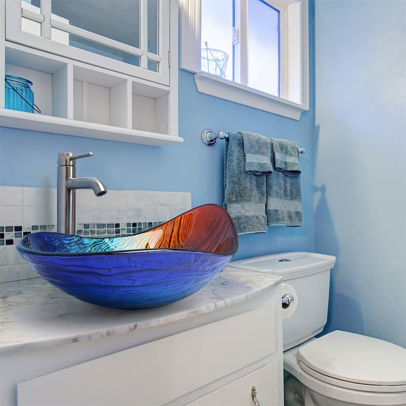Colorful Leaf Shape Bathroom Sink