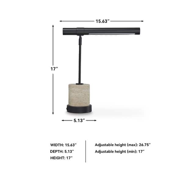 Signature Design by Ashley Vinmour Brown/Beige Desk Lamp - 15.63" W x 5.25" D x 17" H