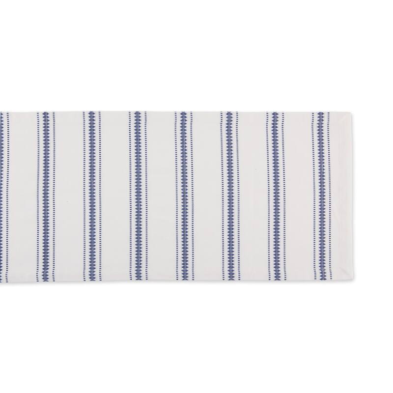 DII French Blue Zig Dobby Stripe Table Runner