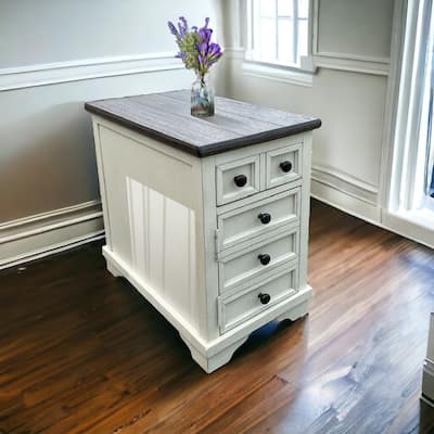 KISRAIS MDF Top and Oak Drawer Living Room Side Cabinet