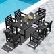 preview thumbnail 2 of 82, 7-Piece HDPE Outdoor Dining Table Sets with Umbrella Hole - 1-Table 6-Chairs