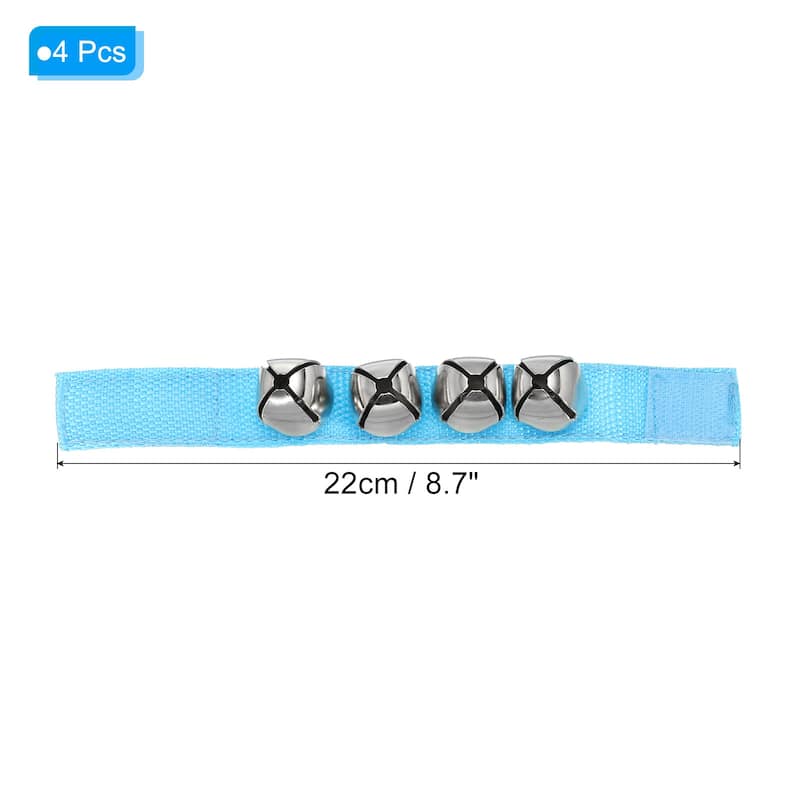 4pcs Wrist Bells, Jingle Bells Ankle Percussion Instruments Musical - Blue