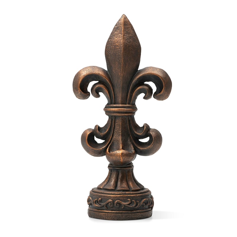 MgO Bronze French Holiness Fleur De Lis LYS Garden Statue Coastal Sculpture by Glitzhome